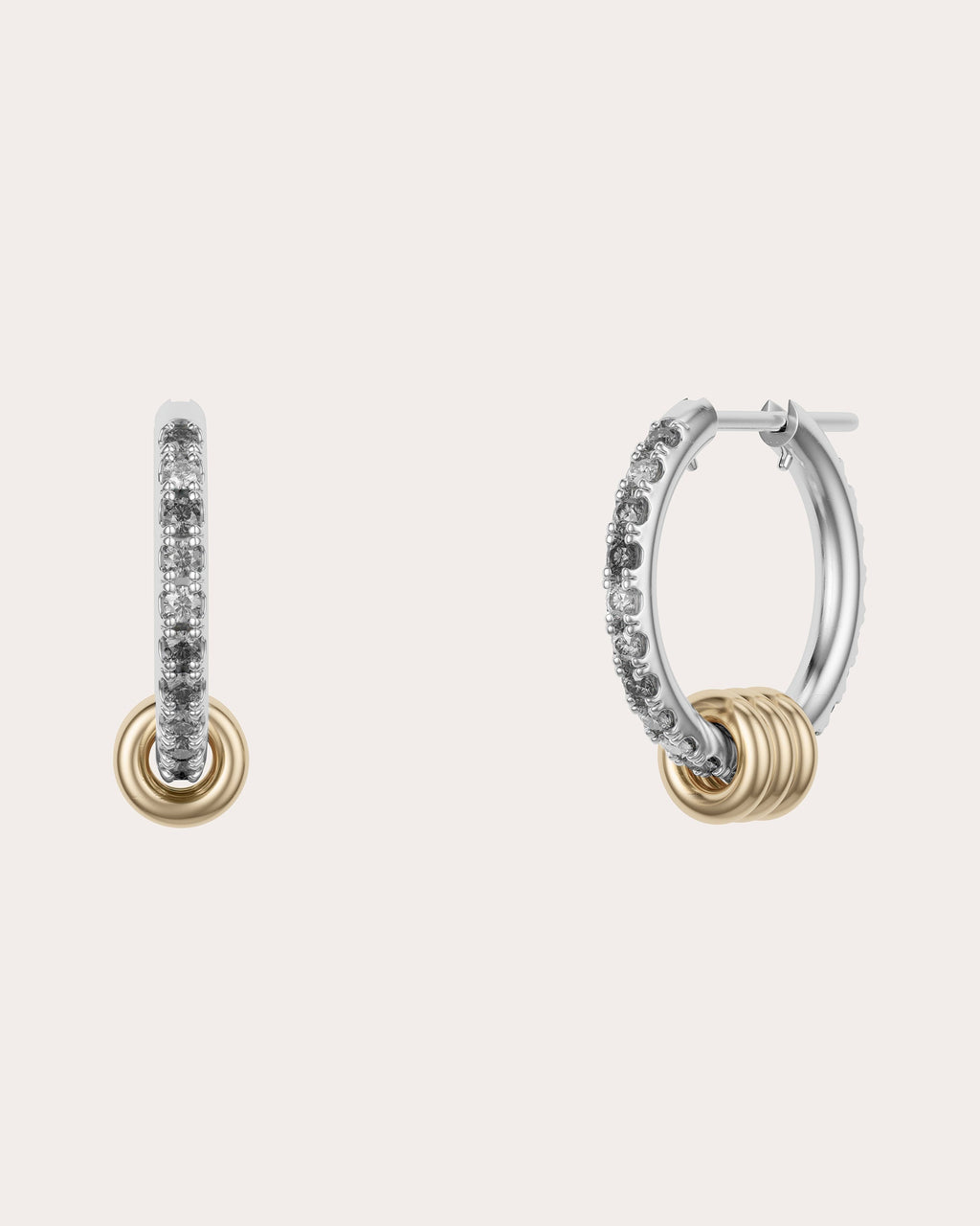 Diamond & 18k Gold Two-Tone Ara Pavé Hoop Earrings