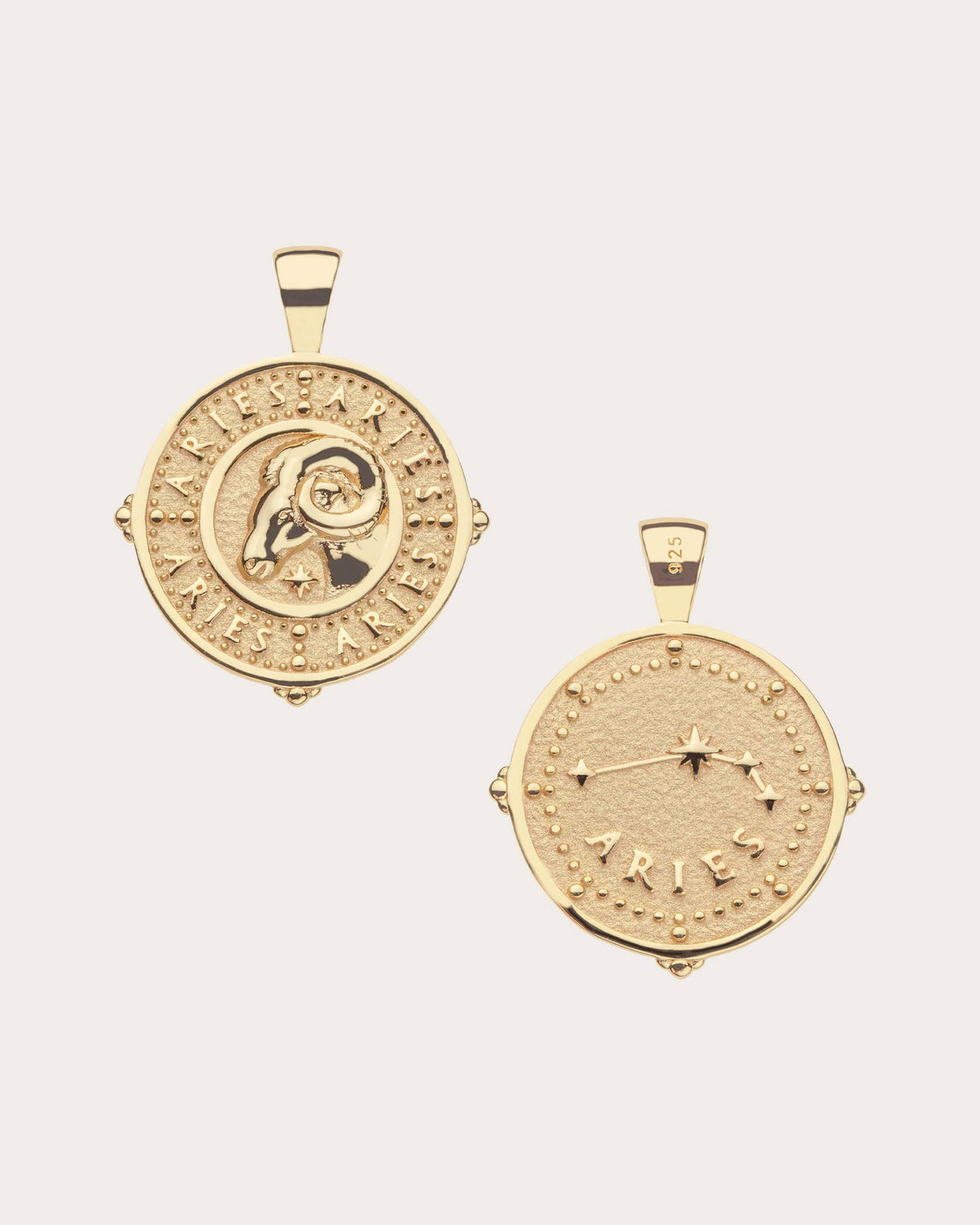 ARIES Small Zodiac Coin Pendant Necklace