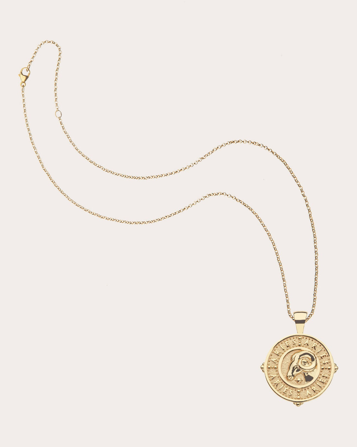 ARIES Small Zodiac Coin Pendant Necklace