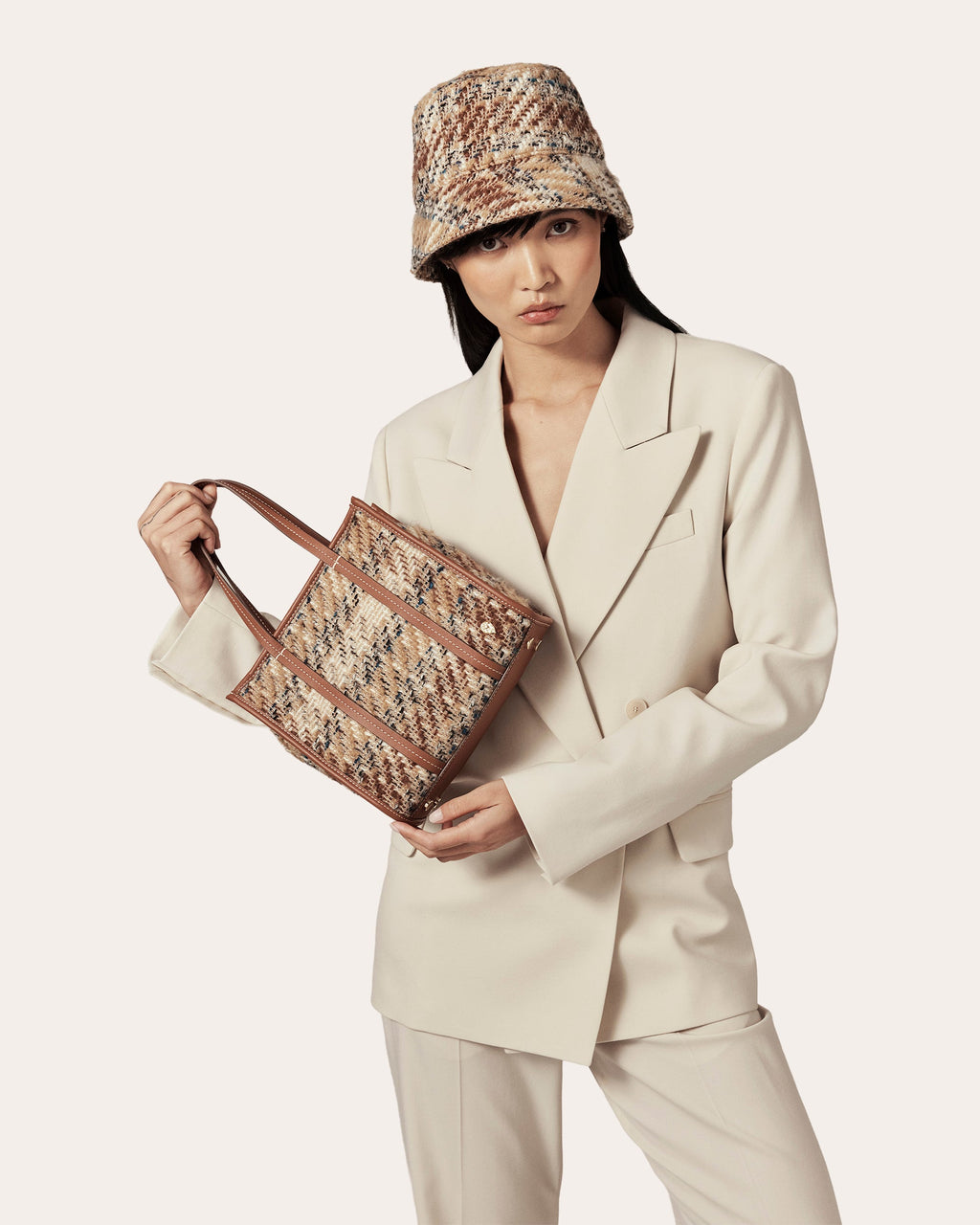 Mini Arleth Wool Tweed Tote Bag