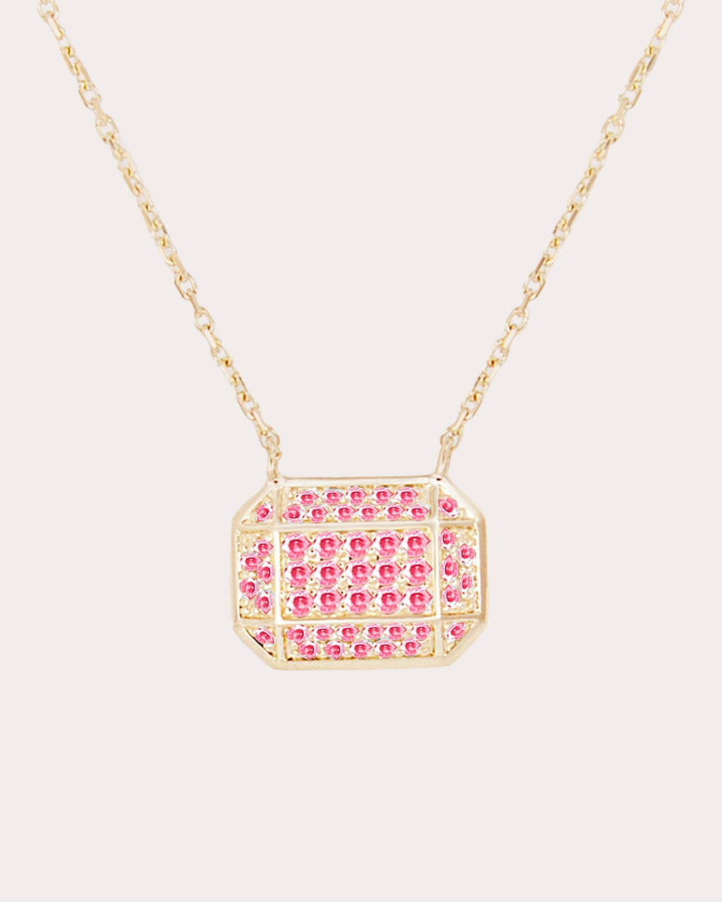 Pink Sapphire & 14k Gold Spark Pendant Necklace