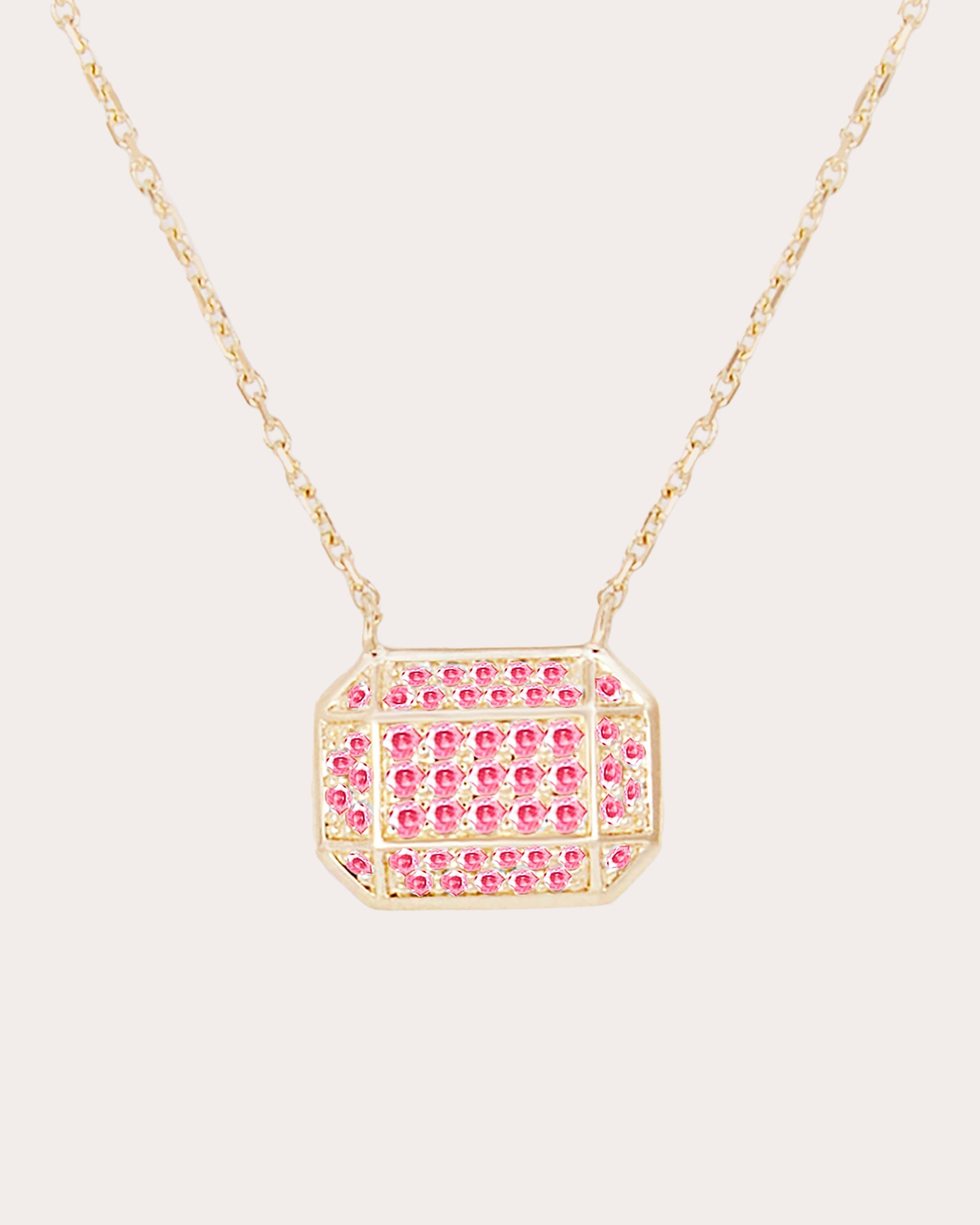 Pink Sapphire & 14k Gold Spark Pendant Necklace