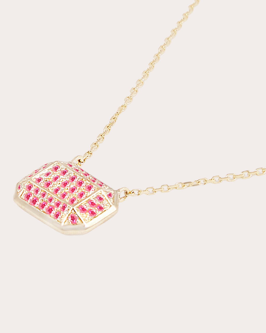 Pink Sapphire & 14k Gold Spark Pendant Necklace