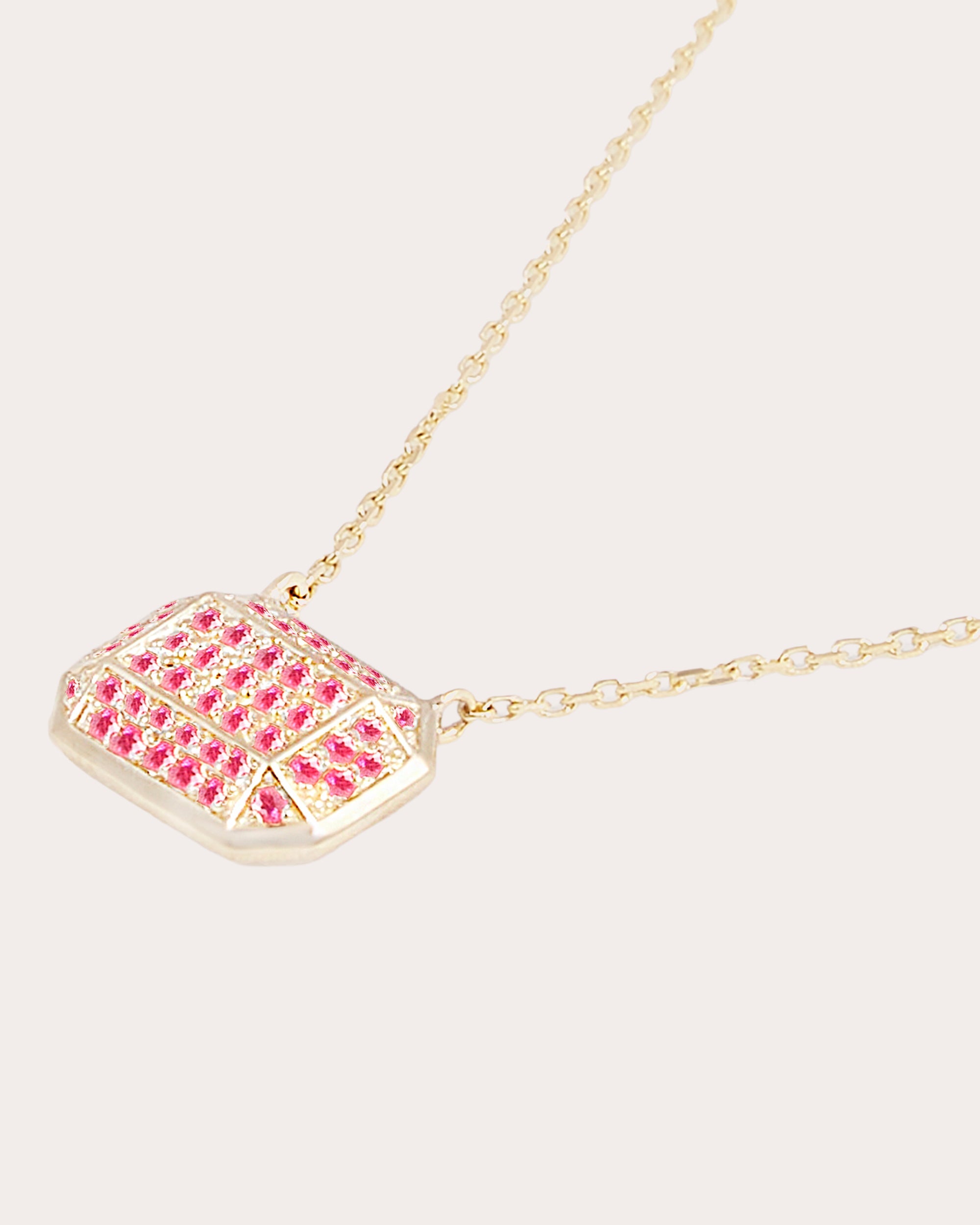 Pink Sapphire & 14k Gold Spark Pendant Necklace