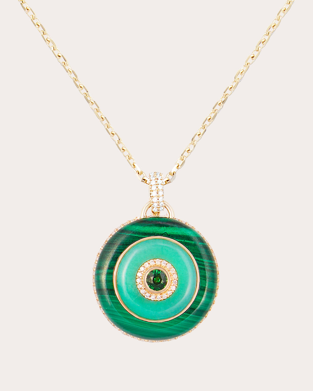 Gemstone & 14k Gold Evolve Large Disc Pendant Necklace