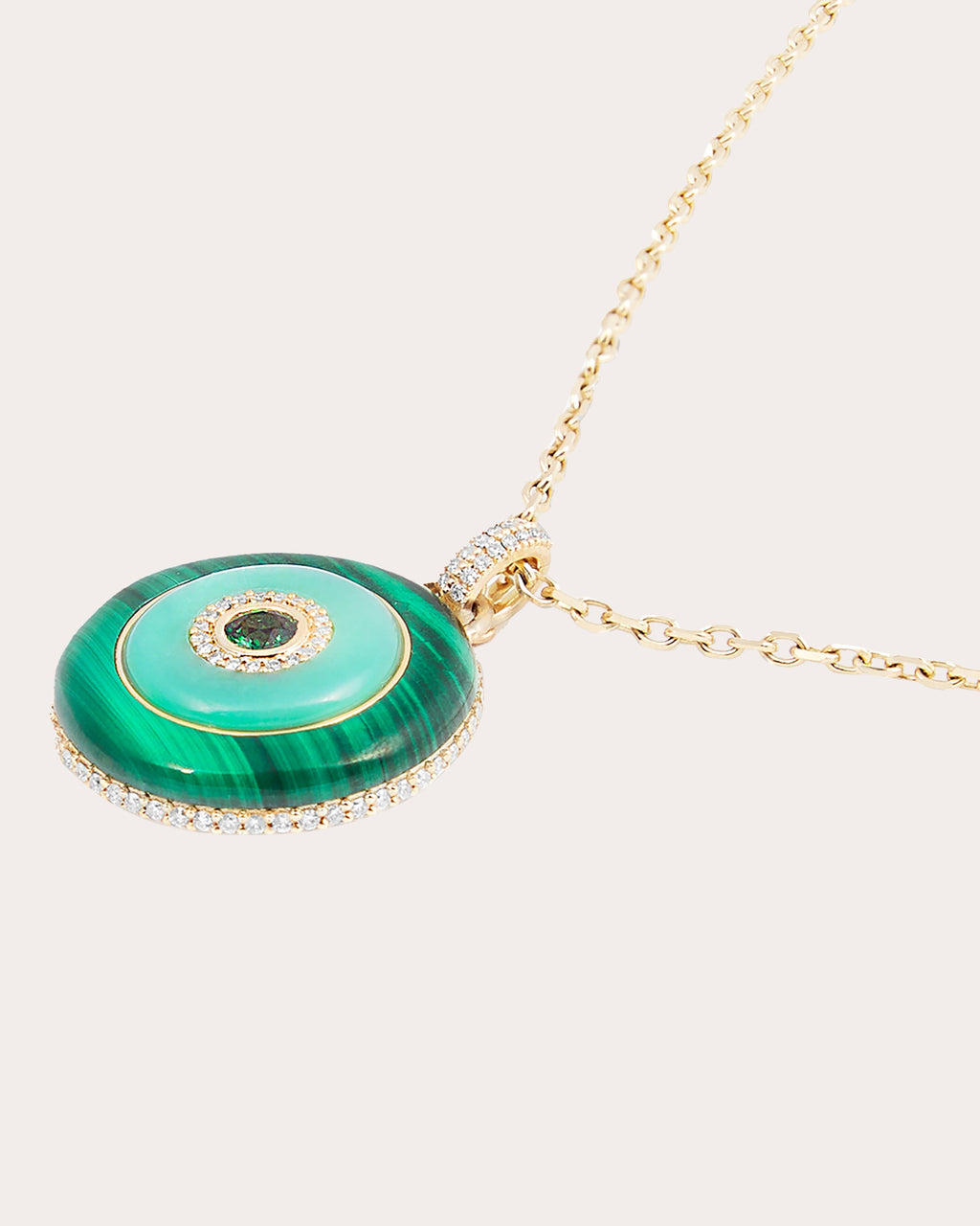 Gemstone & 14k Gold Evolve Large Disc Pendant Necklace