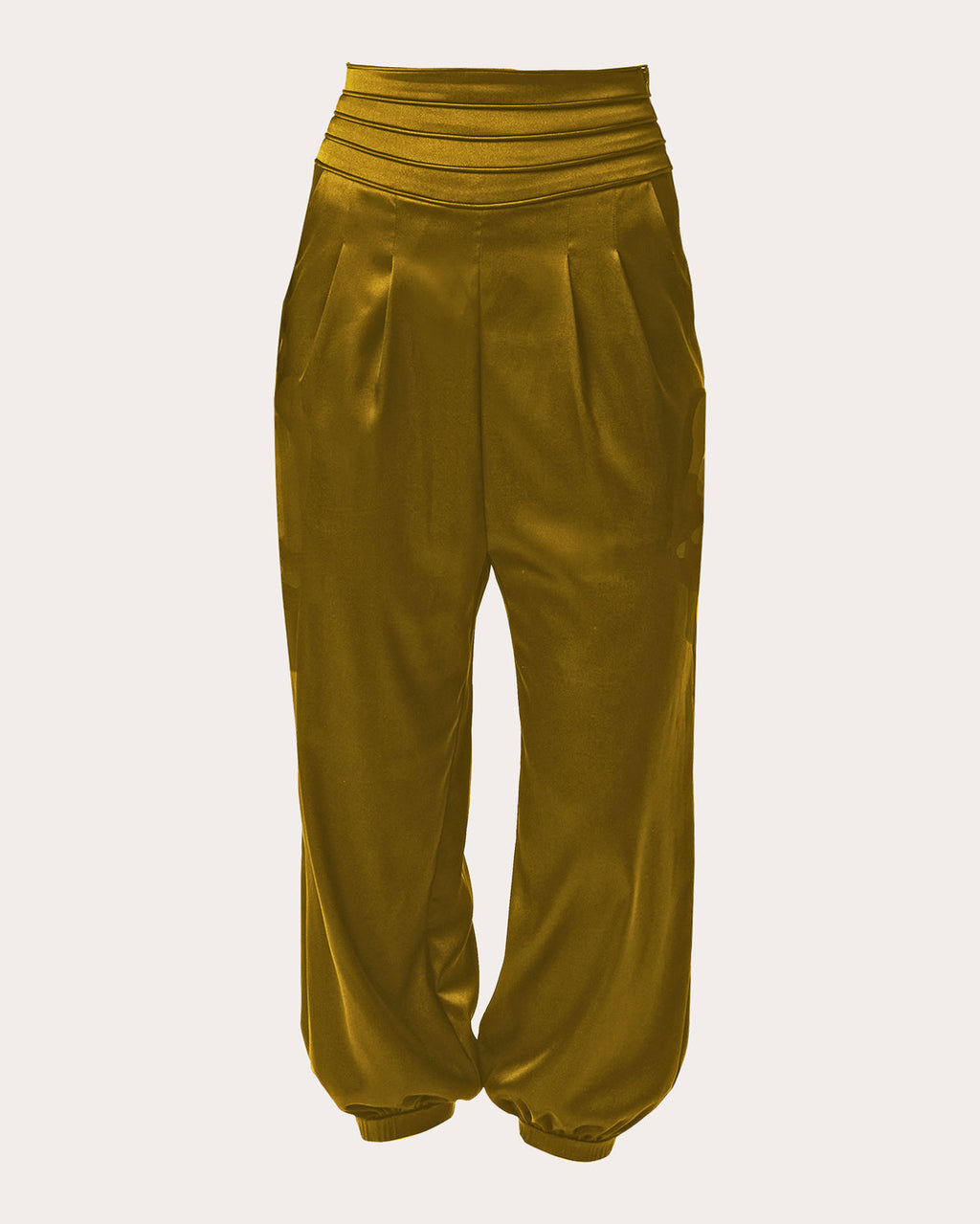 Avenoir Silk Charmeuse Pleated Crop Pants