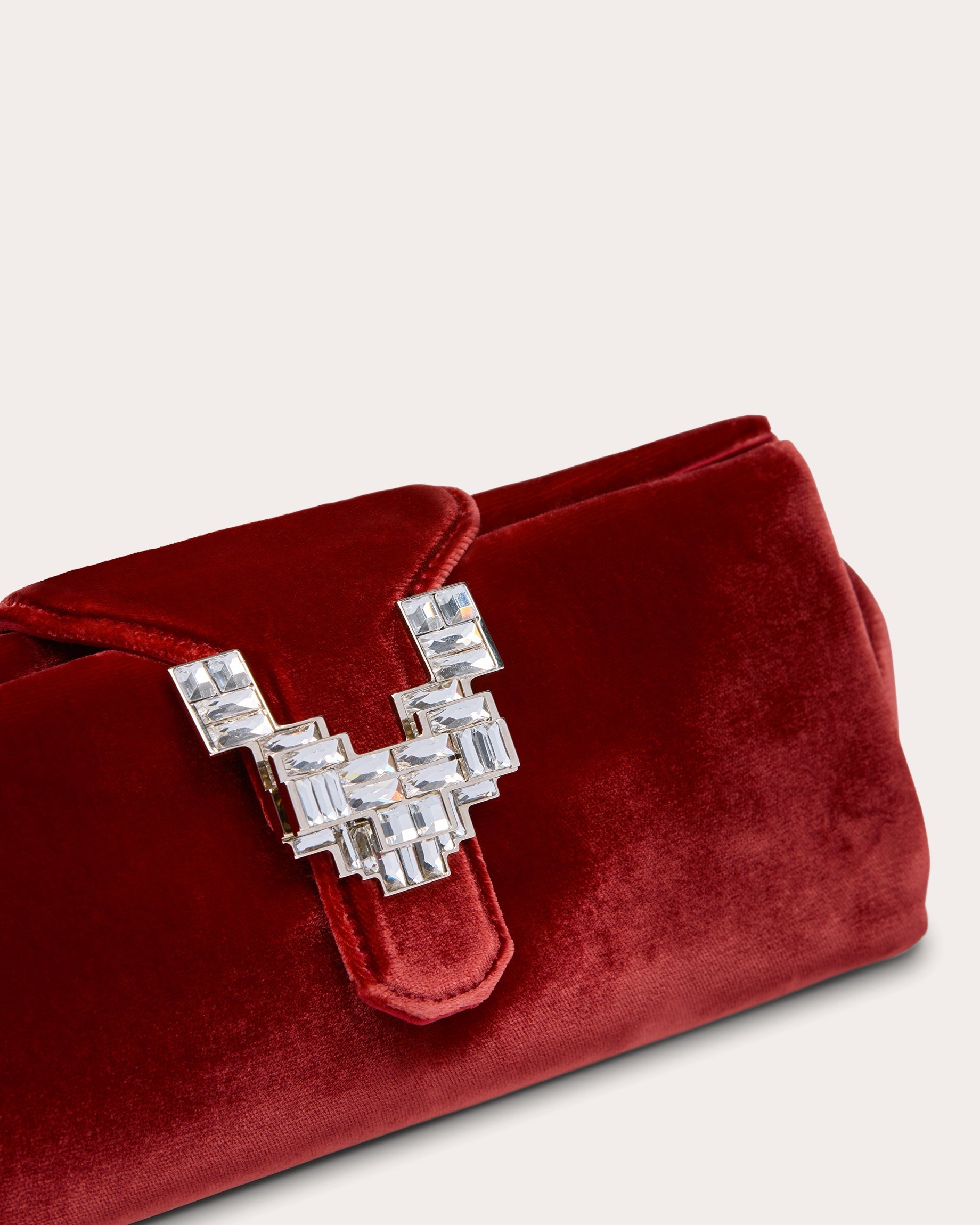 Anthea Crystal-Embellished Velvet Clutch