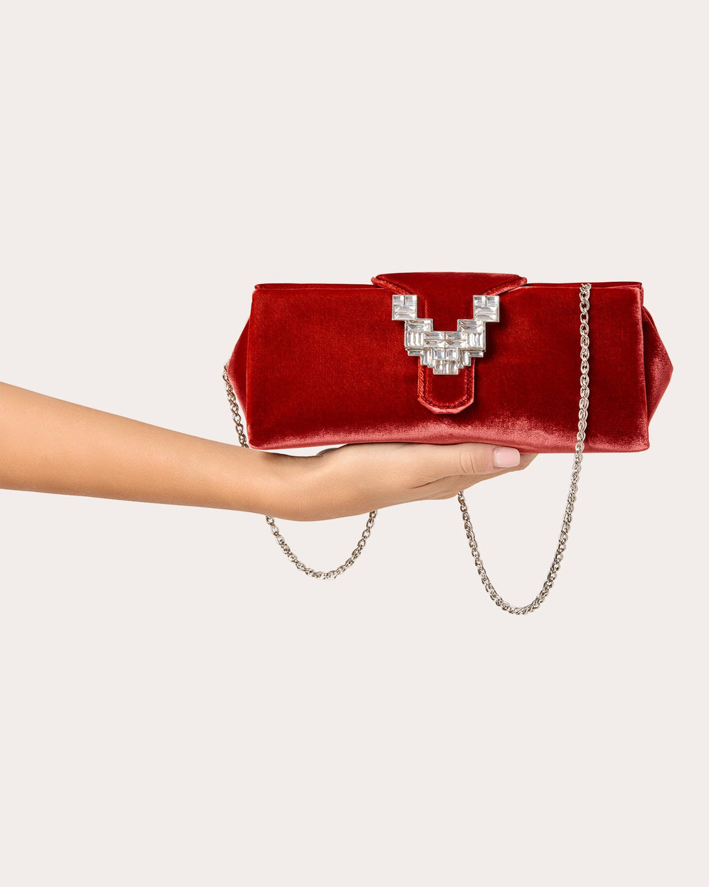 Anthea Crystal-Embellished Velvet Clutch