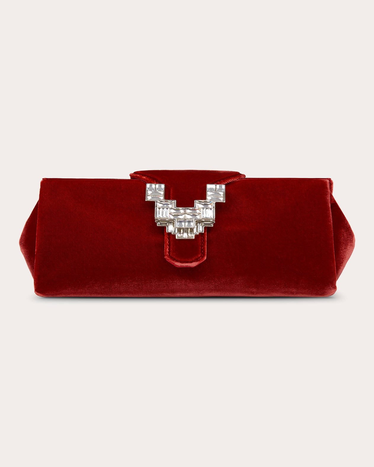 Anthea Crystal-Embellished Velvet Clutch