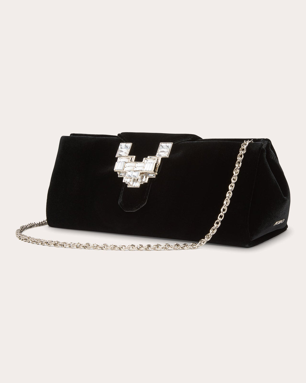 Anthea Crystal-Embellished Velvet Clutch