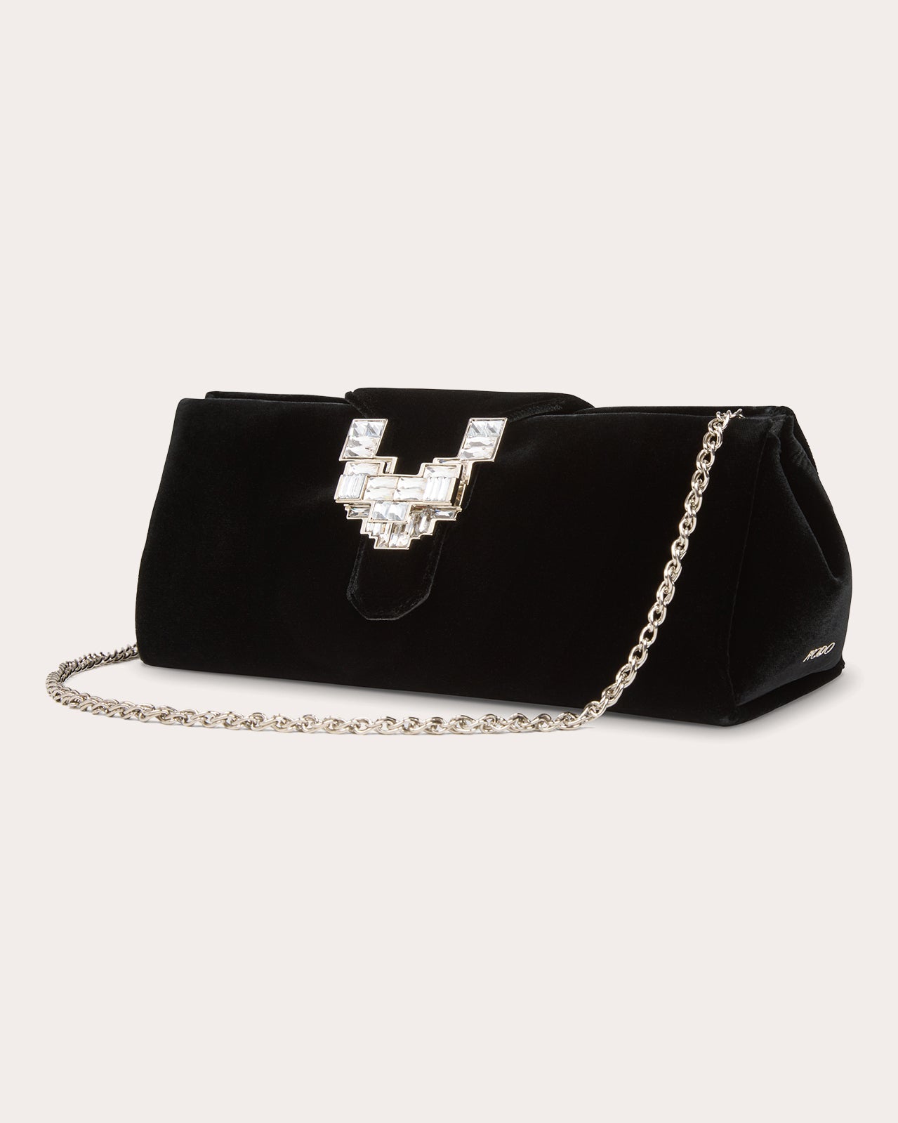 Anthea Crystal-Embellished Velvet Clutch
