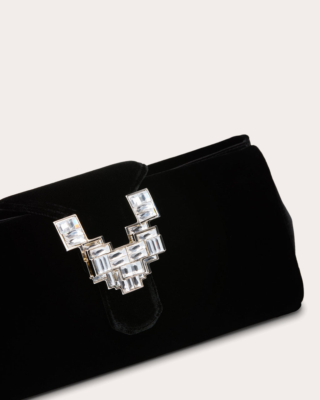 Anthea Crystal-Embellished Velvet Clutch