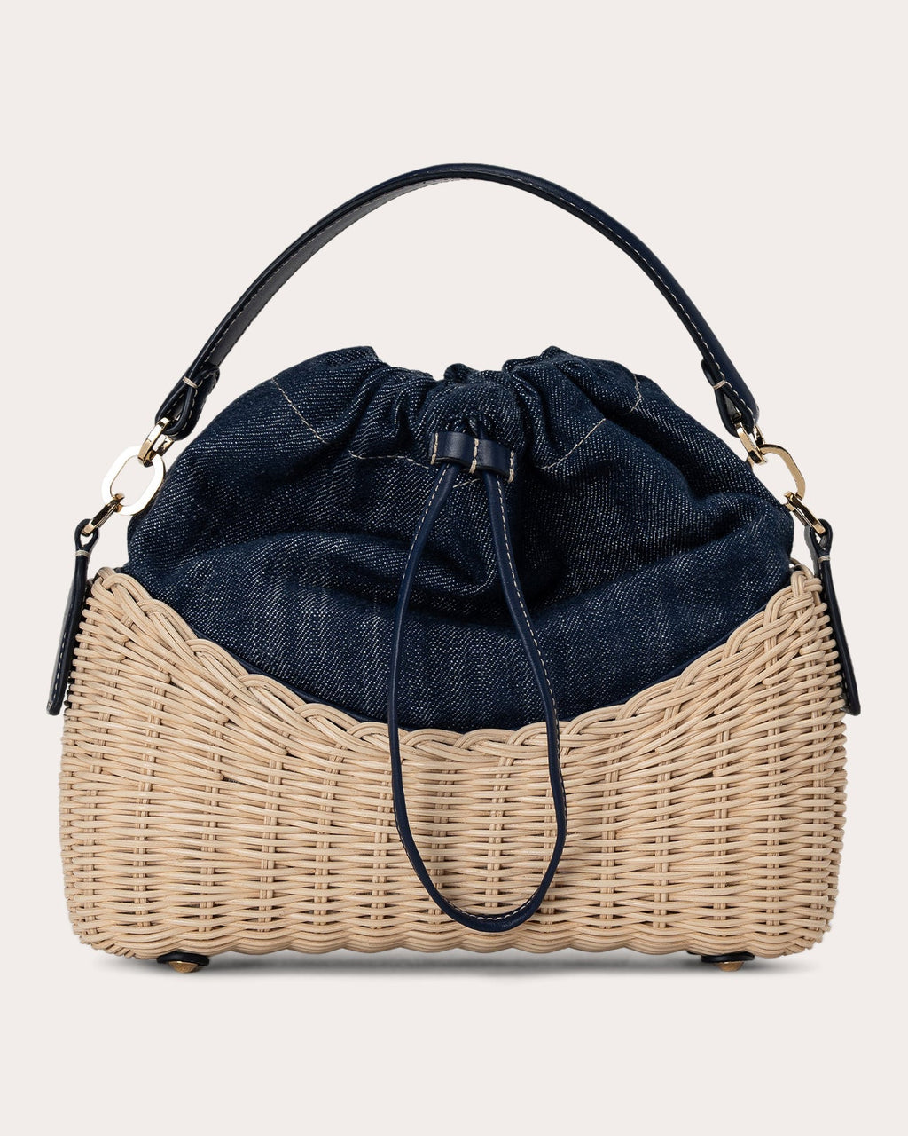 Nadine Wicker Denim Handbag