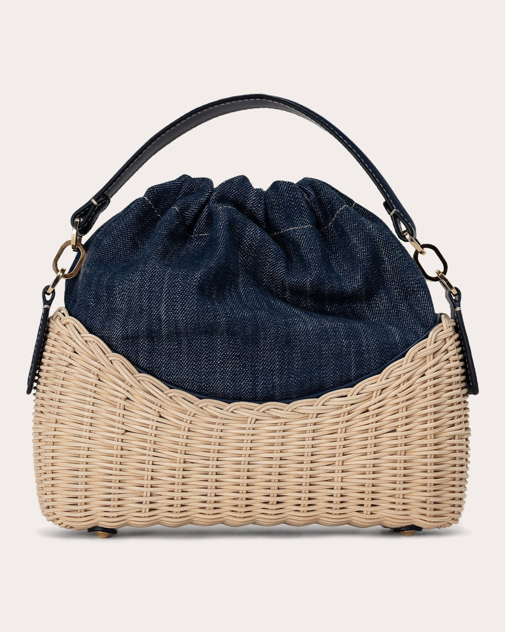Nadine Wicker Denim Handbag