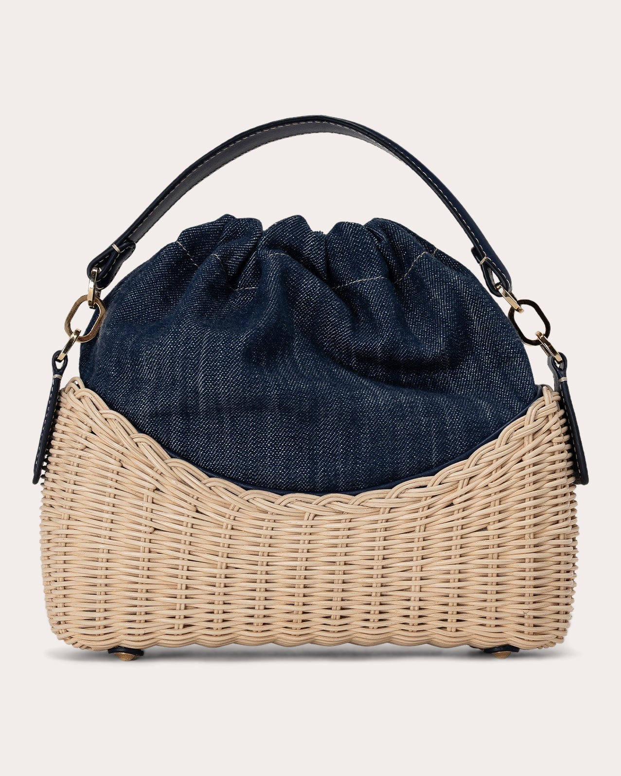 Nadine Wicker Denim Handbag