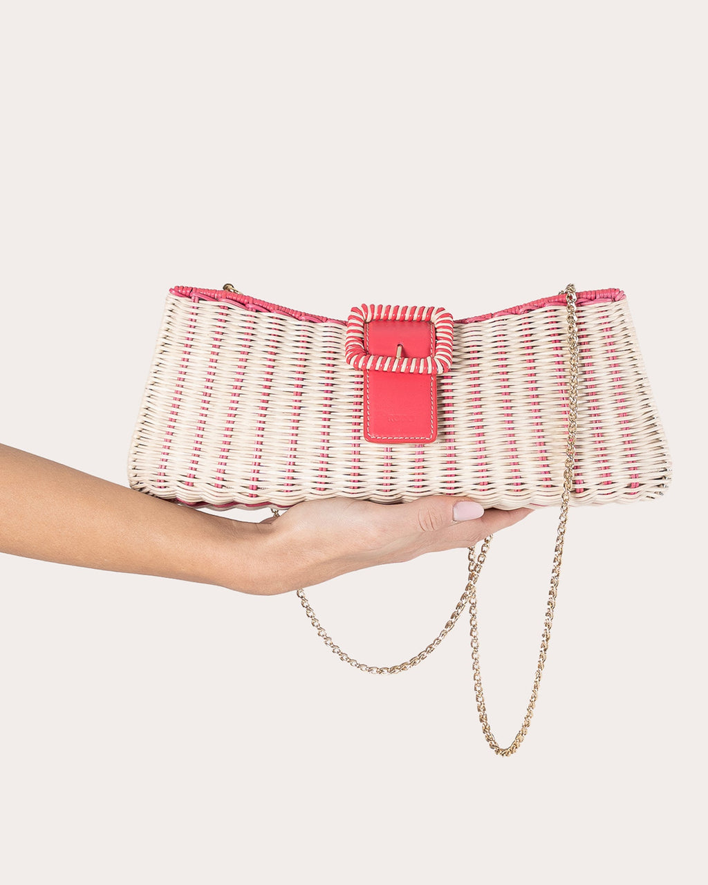 Nathalie Woven Wicker Clutch