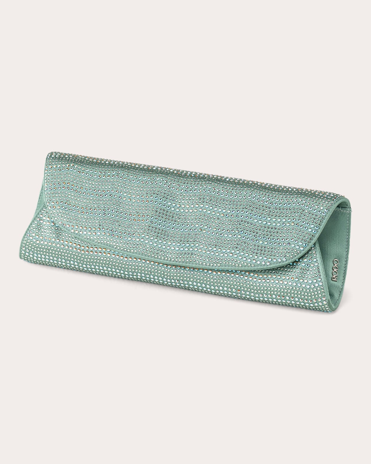 Nora Embellished Satin Folded Clutch