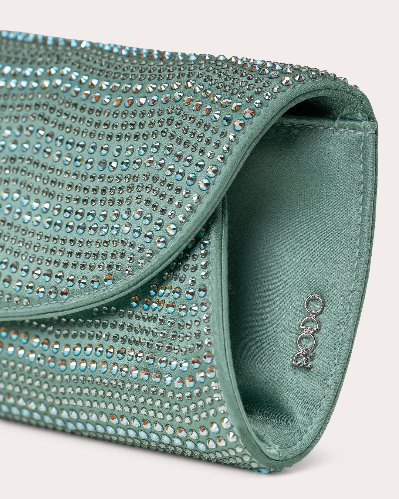 Nora Embellished Satin Folded Clutch