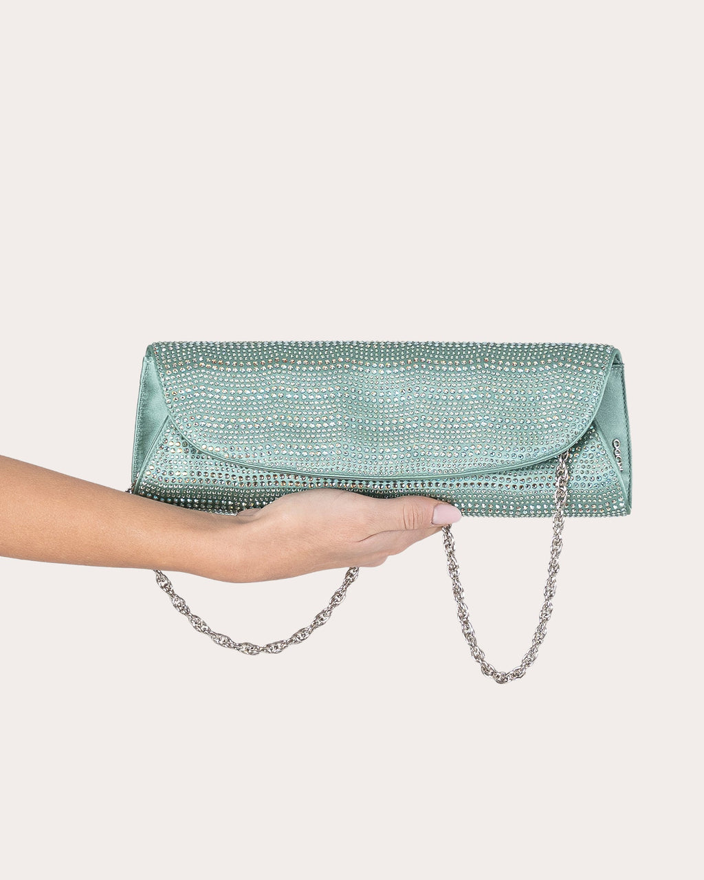 Nora Embellished Satin Folded Clutch