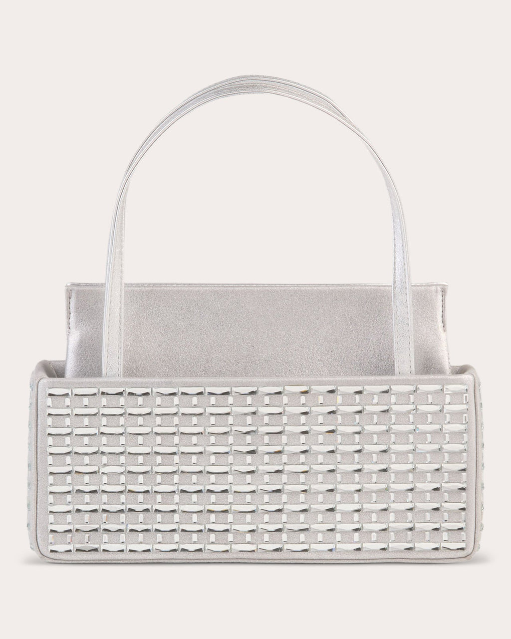 Norma Baguette Crystal Metallic Leather Handbag