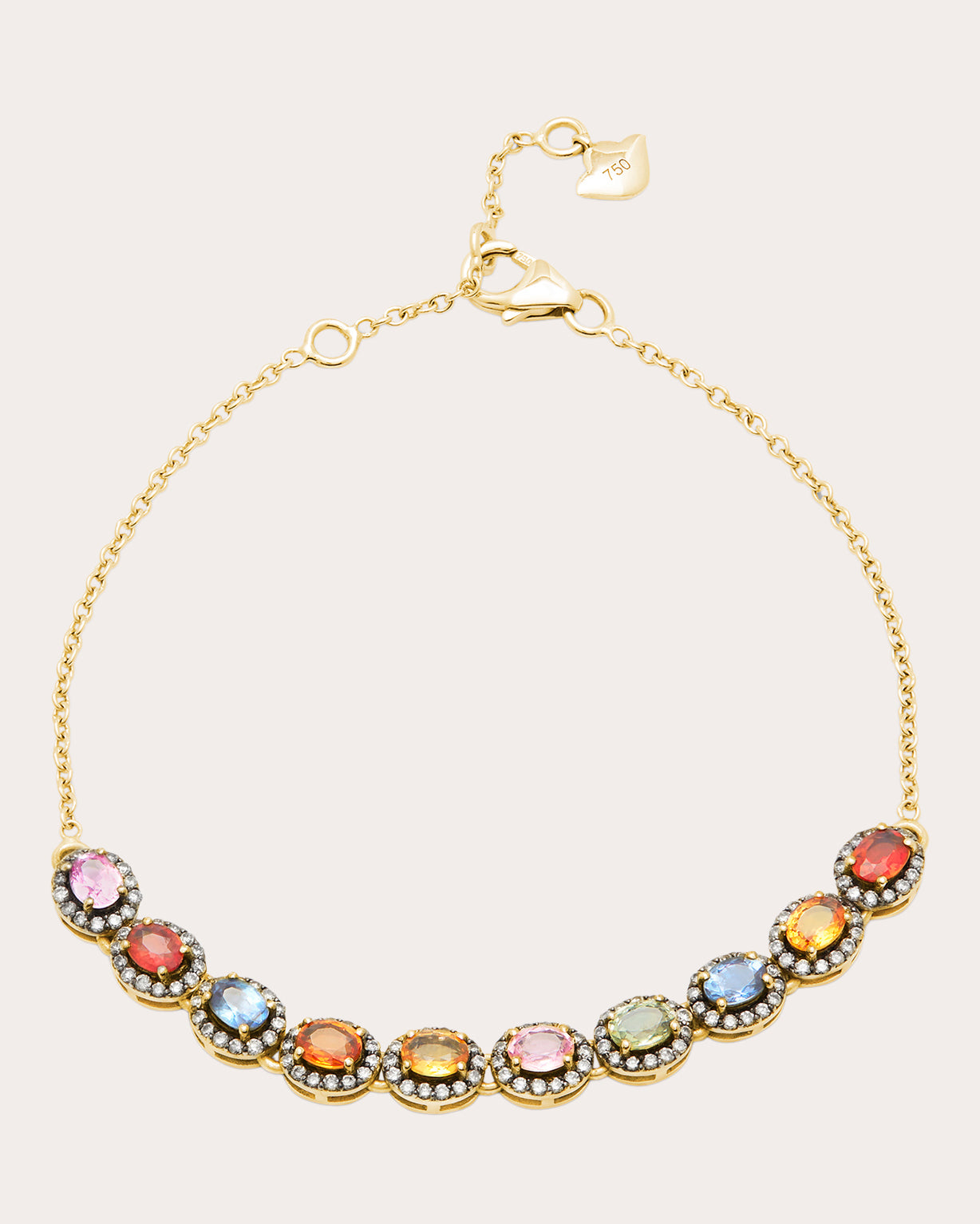 Mini Rajasthan 18K Gold Multi-Sapphire and Diamond Bracelet