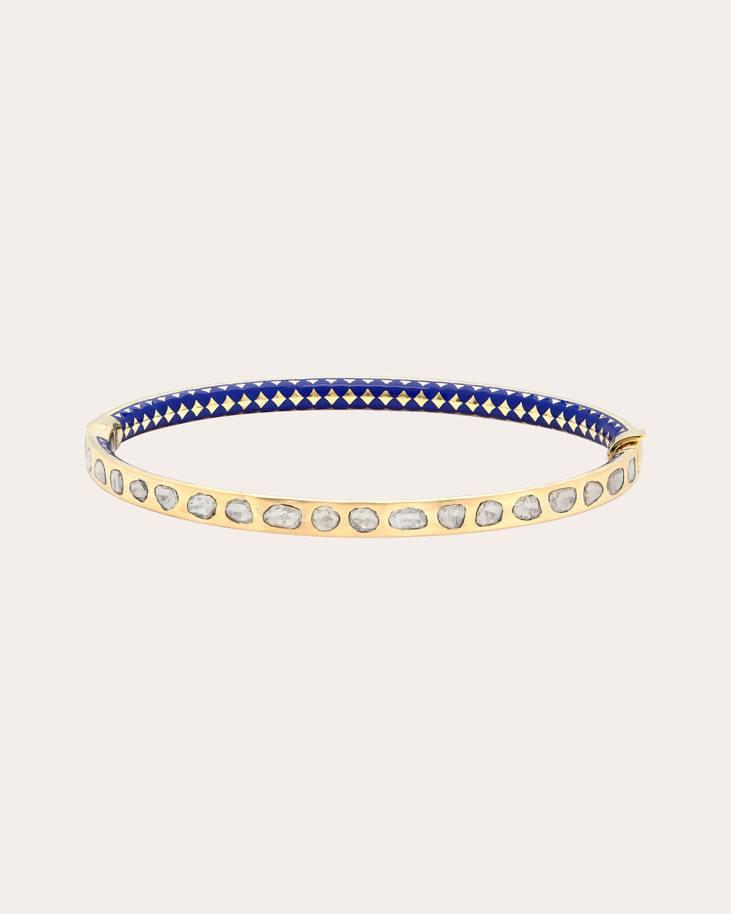 Kundan Diamond & 18k Gold Enamel Bangle