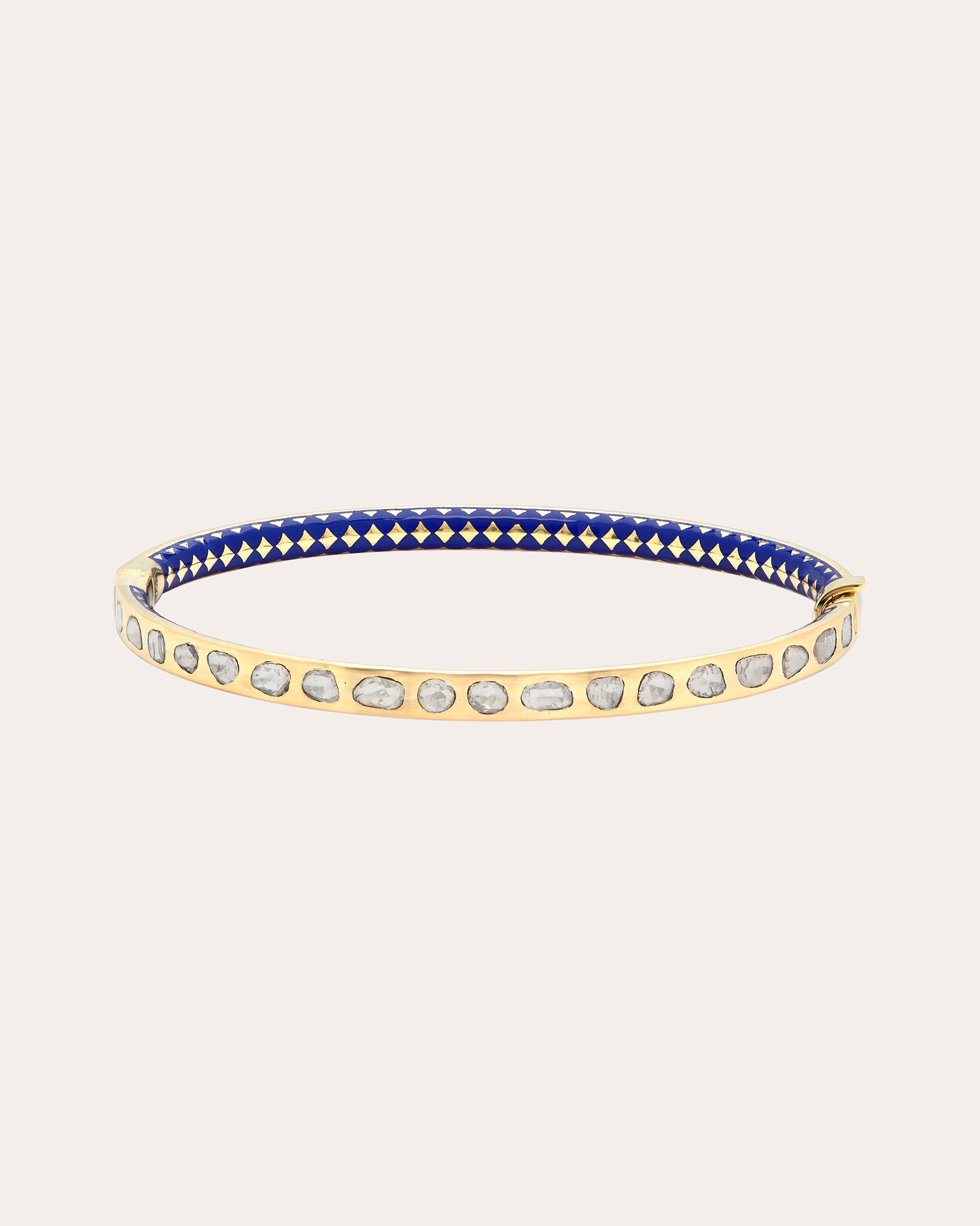 Kundan Diamond & 18k Gold Enamel Bangle