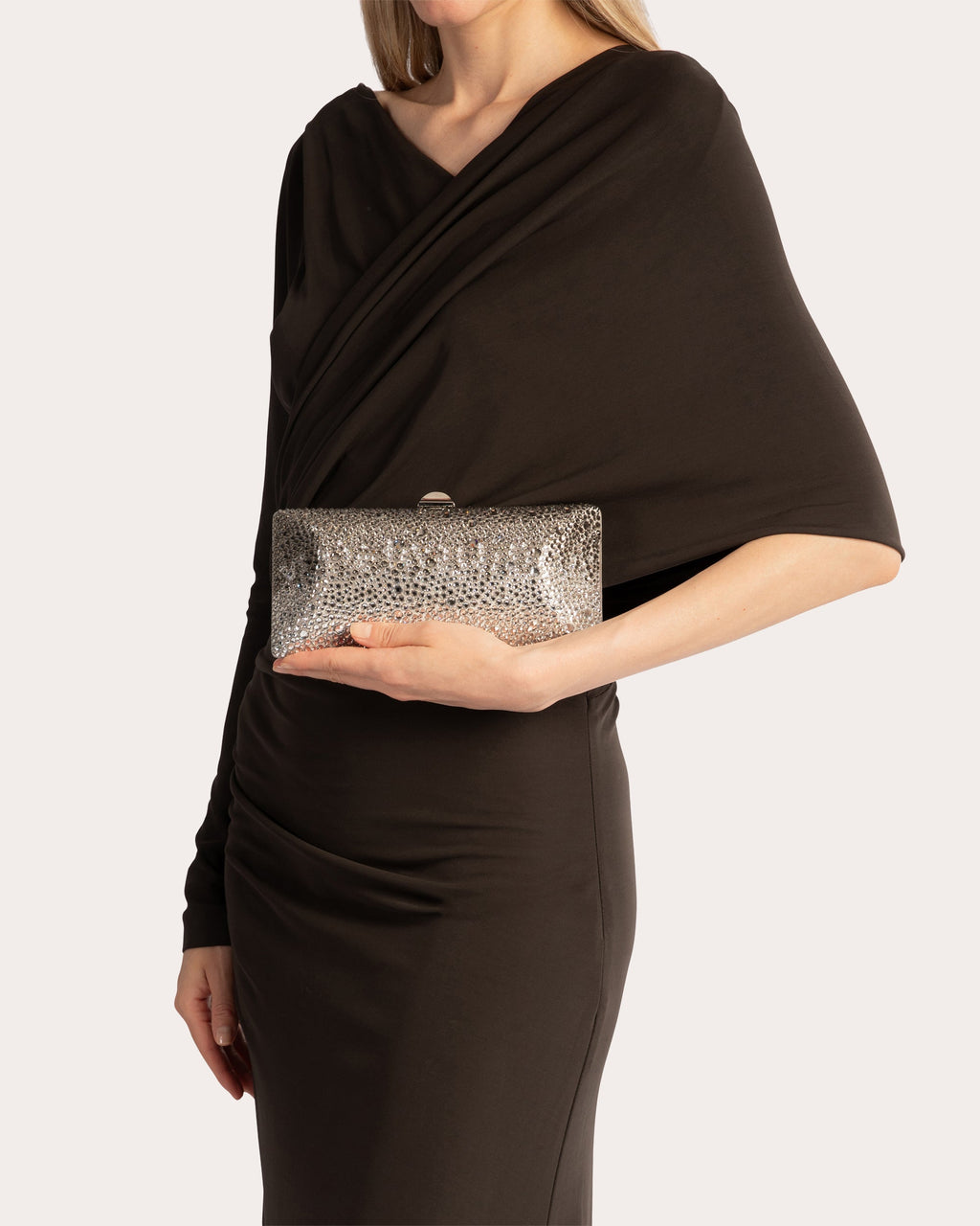 Tube Plus Crystal Satin Clutch