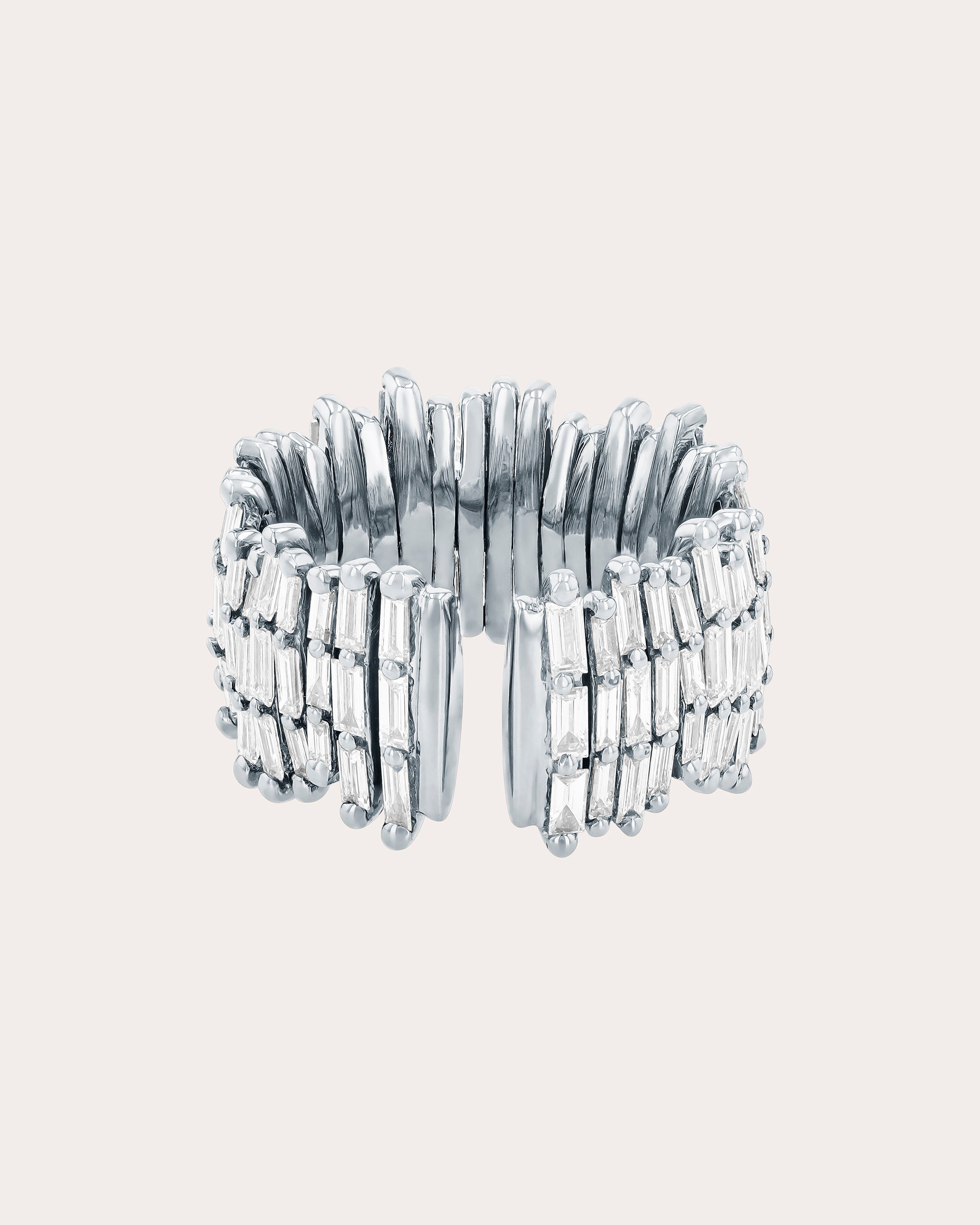 Classic 18K Gold Diamond Triple-Row Ring
