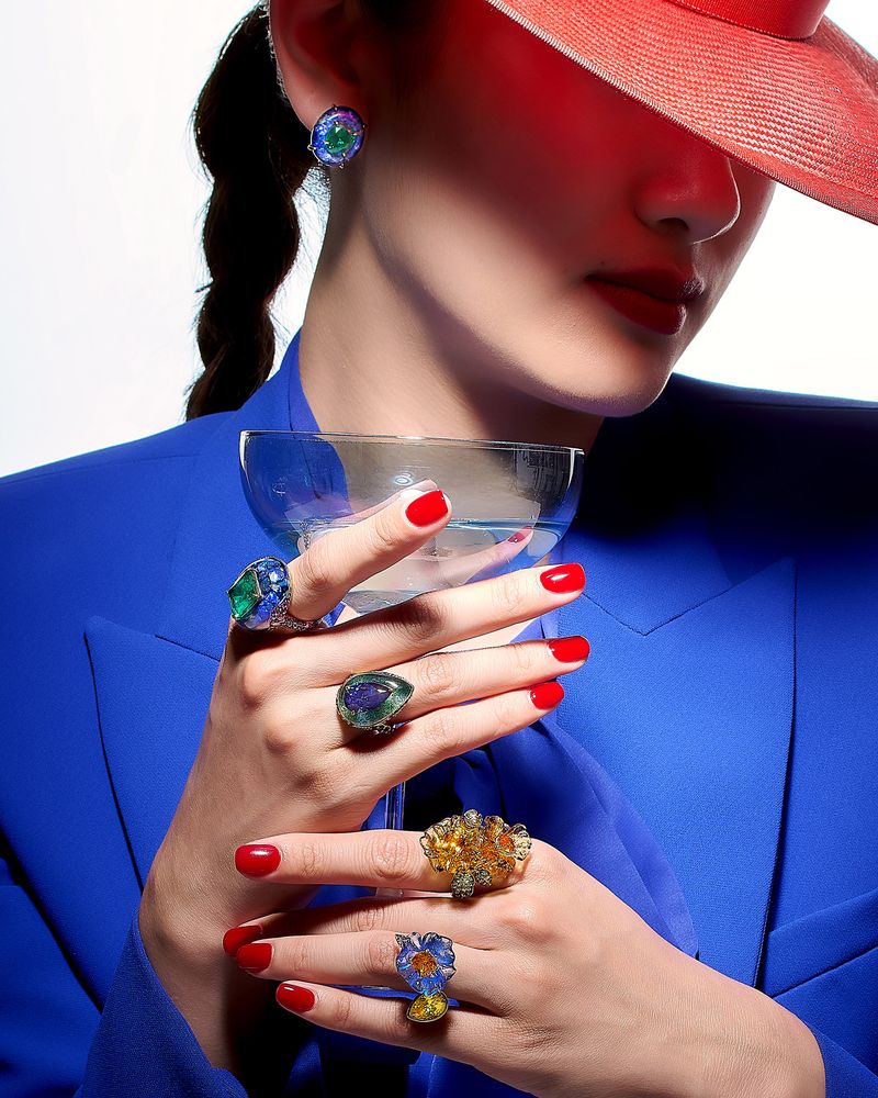 Emerald & Regenerative™ Lapis Pebble Ring