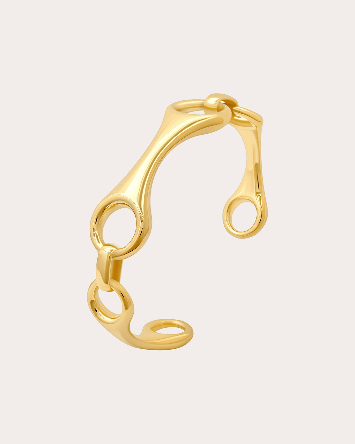 Triple Link Double Beam Cuff Bracelet