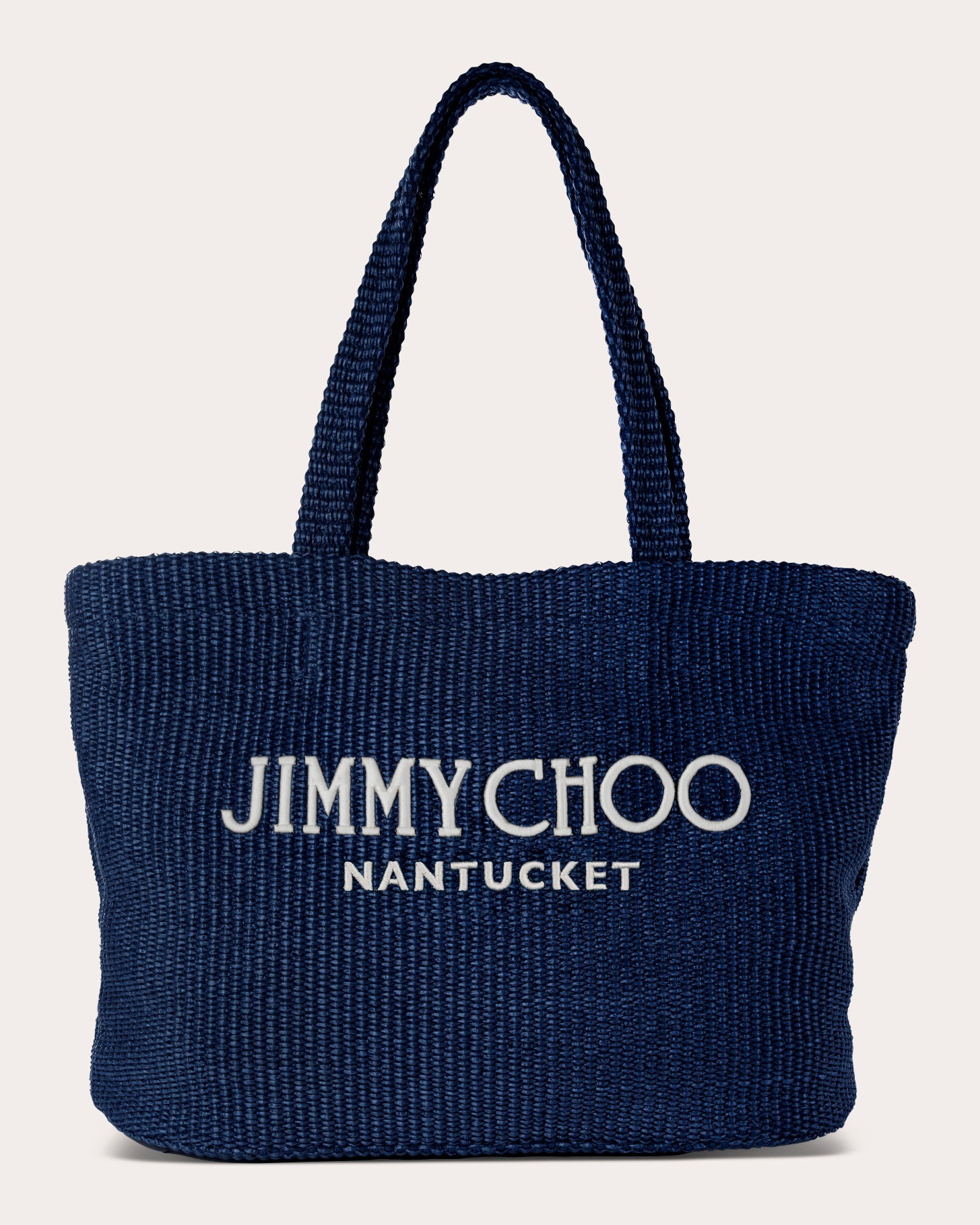 Medium Nantucket Embroidered Raffia Tote