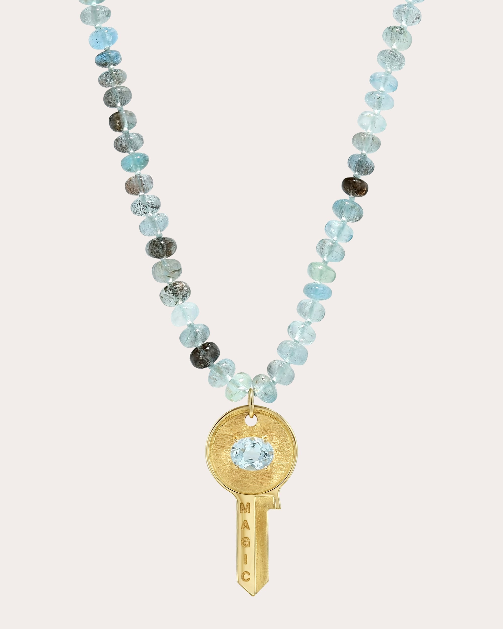 Aquamarine Believe In Magic Beaded Pendant Necklace