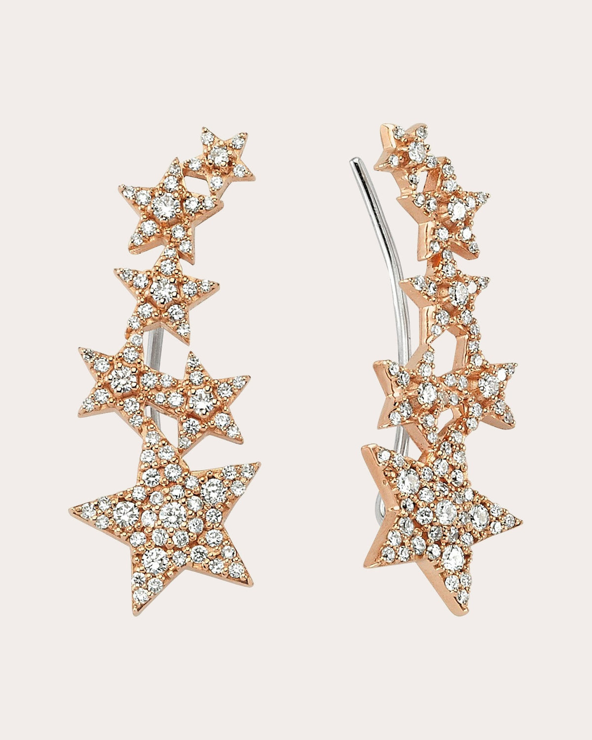 Diamond & 14k Rose Gold Sirius Star Earrings