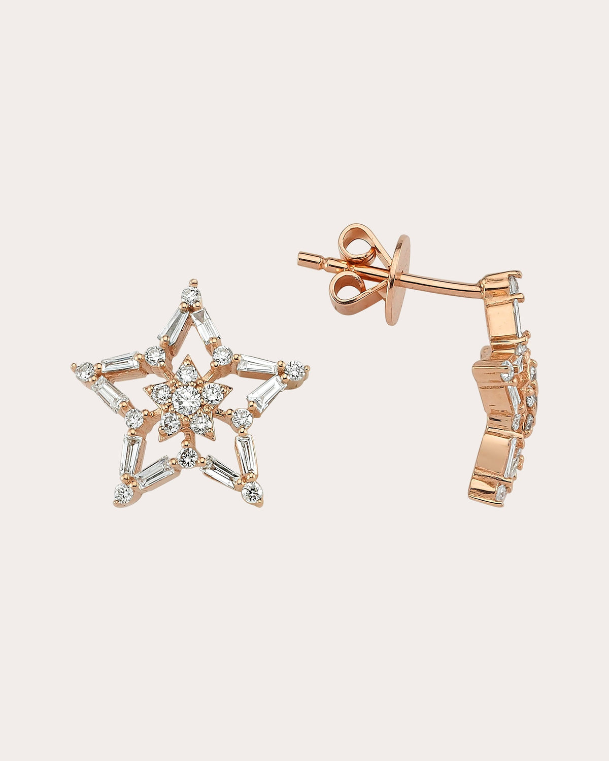 Diamond Sirius Star Stud Earrings