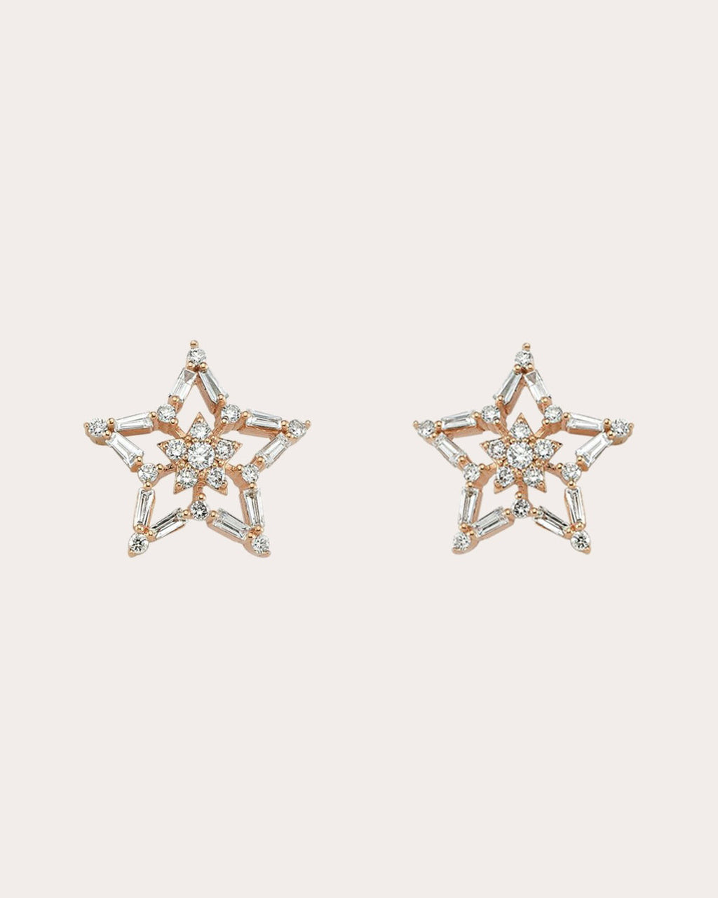 Diamond Sirius Star Stud Earrings