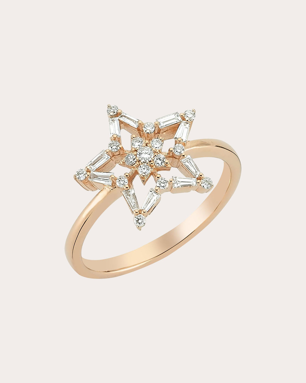 Diamond & 14k Rose Gold Sirius Star Ring