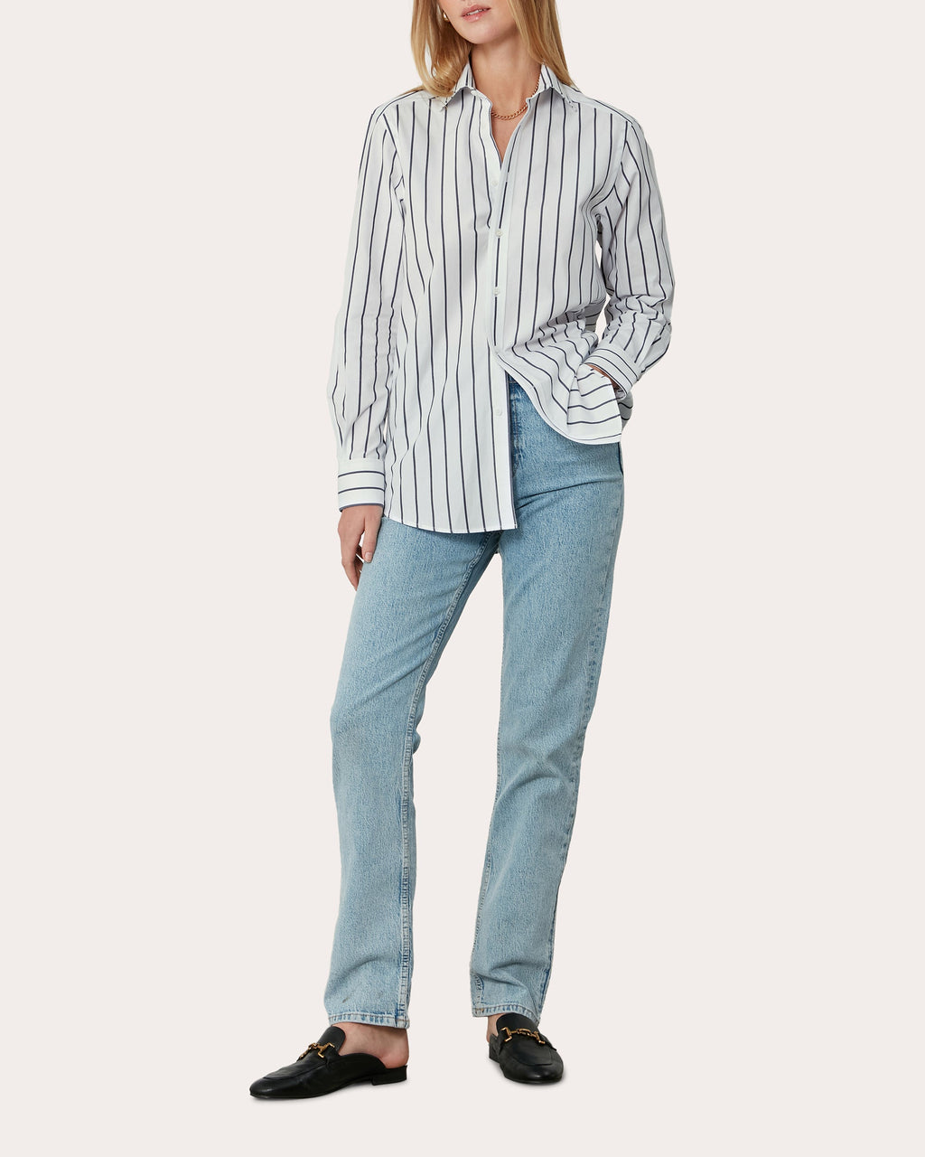 The Boyfriend Stripe Organic Poplin Shirt