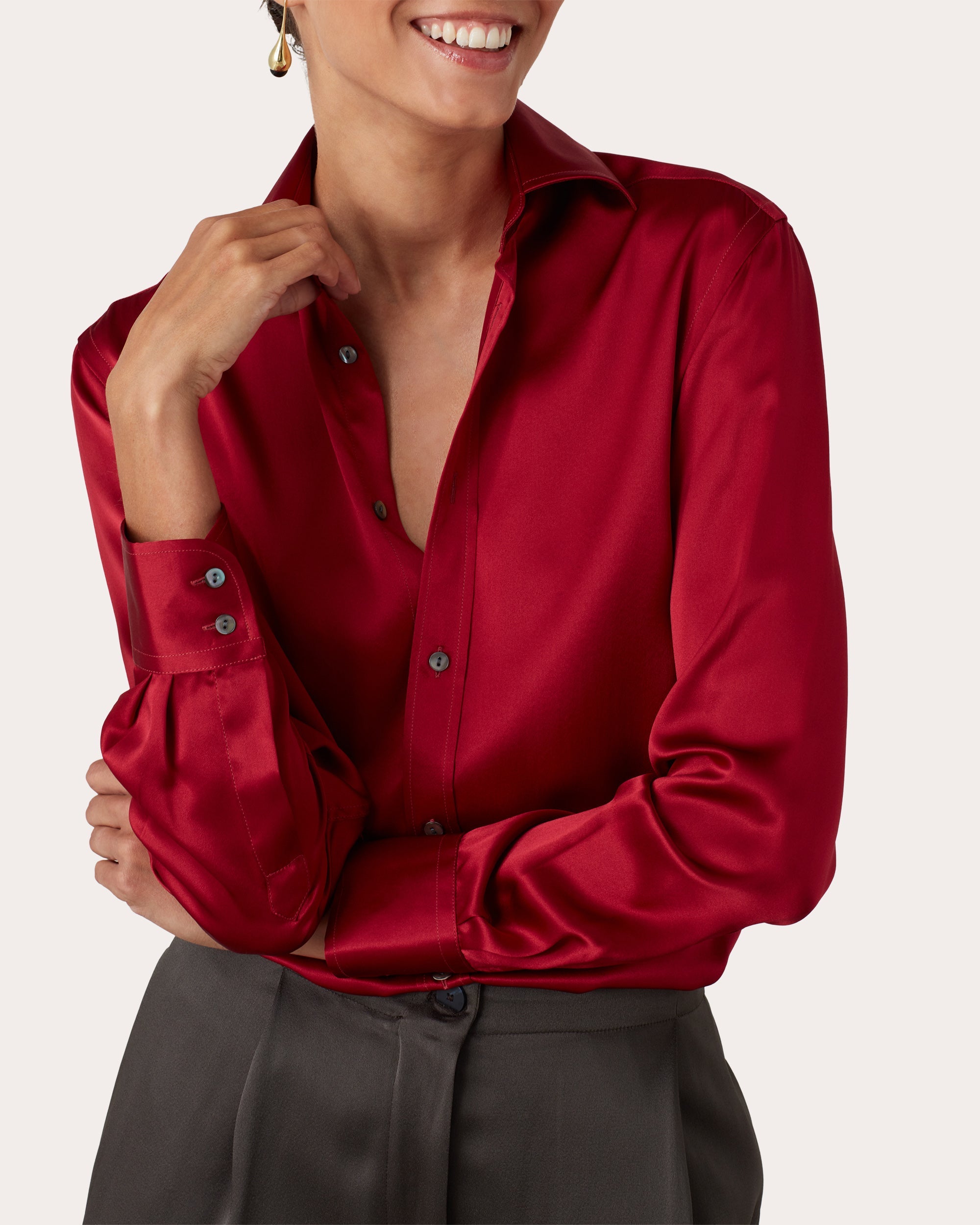 The Boyfriend Silk Satin Shirt