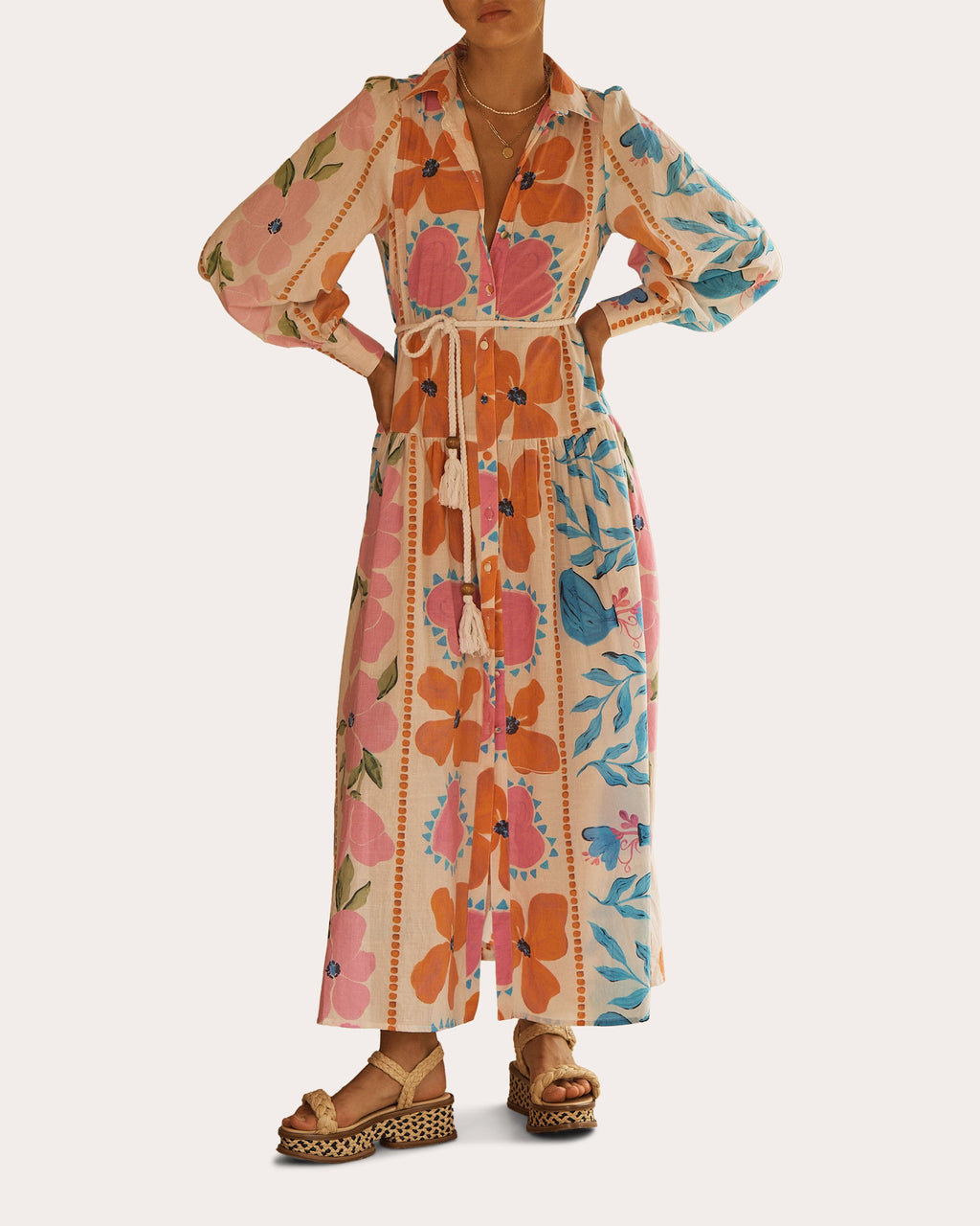 Botanico Floral-Print Cotton Maxi Dress