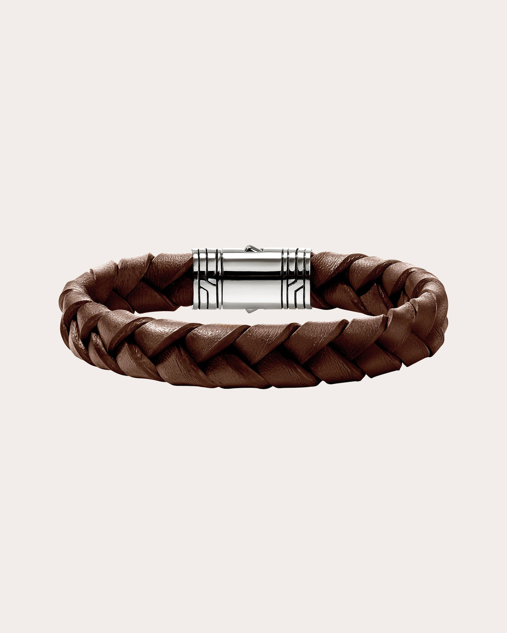 Brown Braided Leather Bracelet