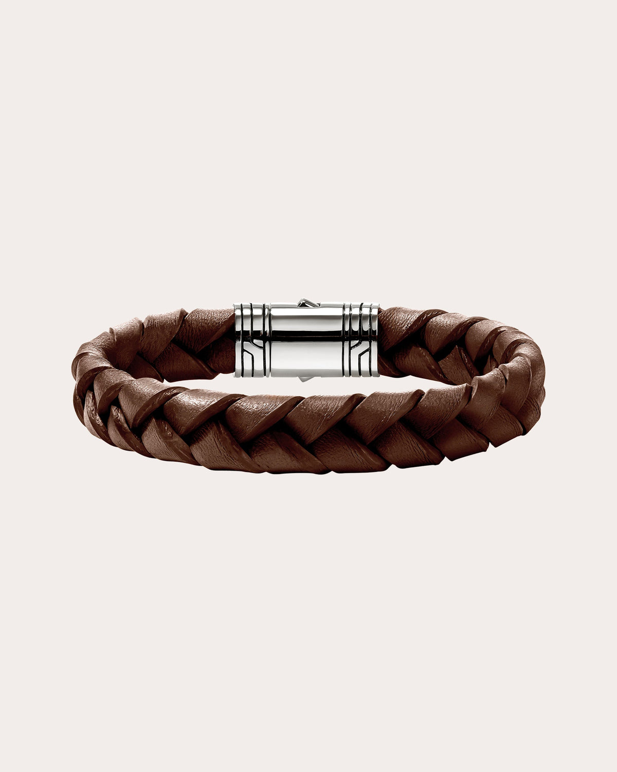 Brown Braided Leather Bracelet