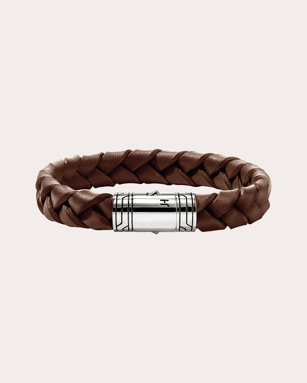 Brown Braided Leather Bracelet