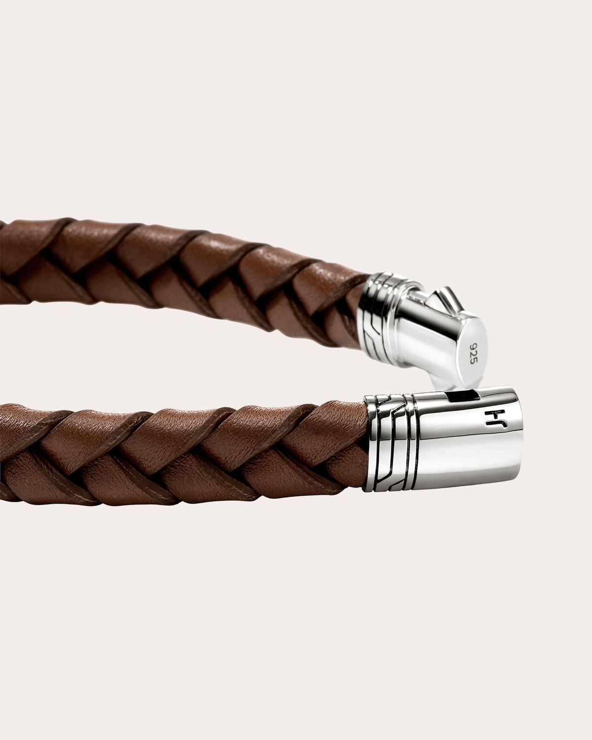 Brown Braided Leather Bracelet