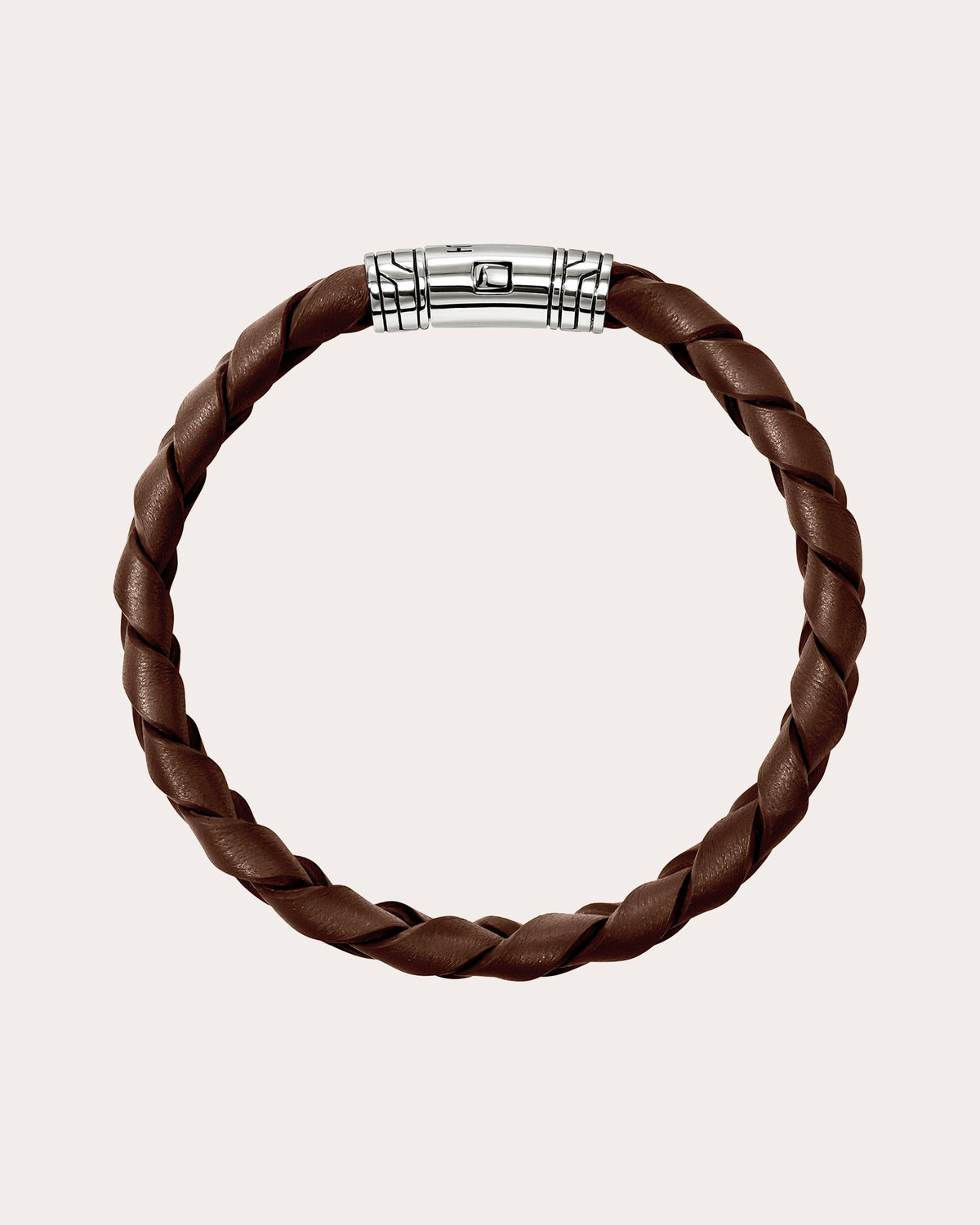 Brown Braided Leather Bracelet