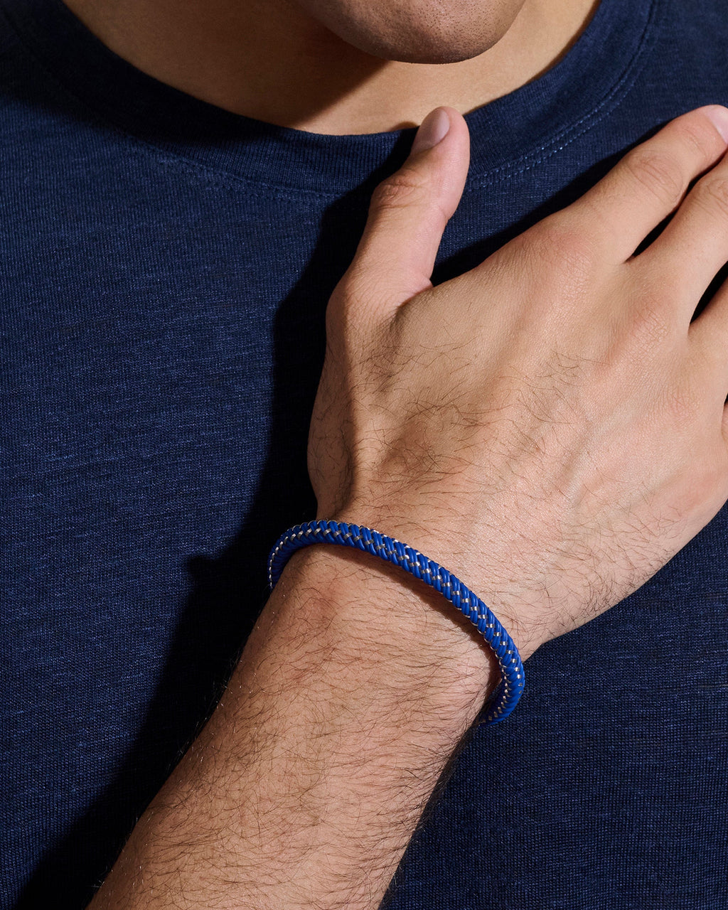Blue Rubber Cord Bracelet