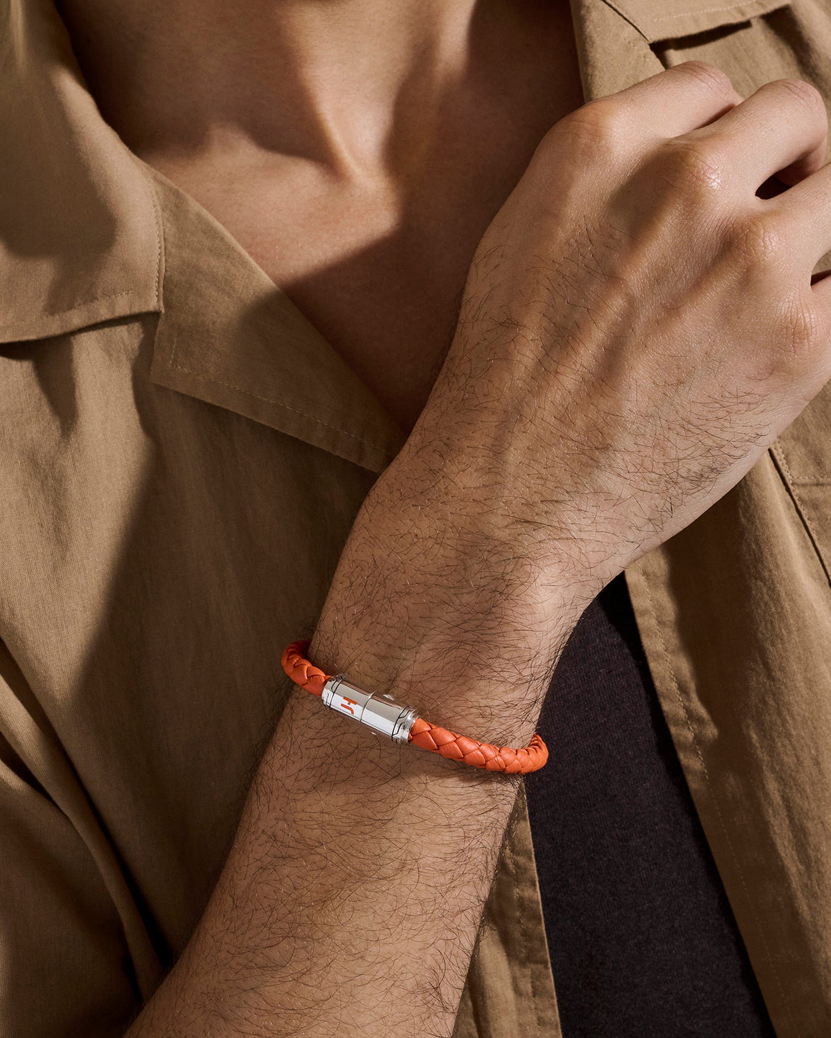 Orange Leather Bracelet