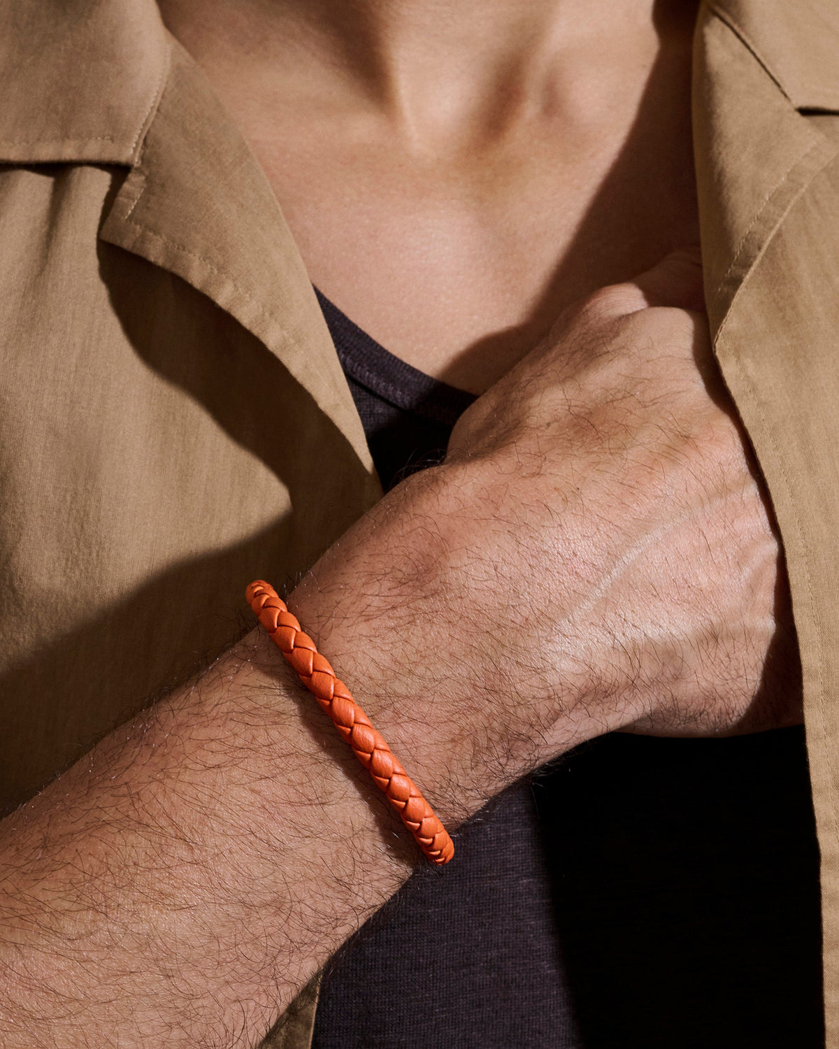 Orange Leather Bracelet