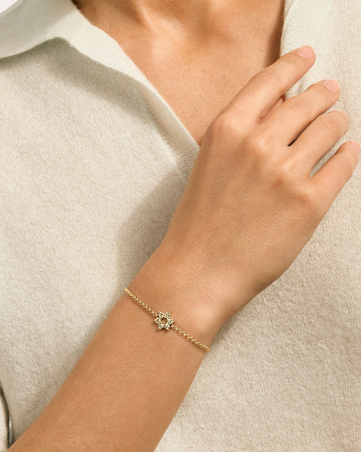 14k Gold JH Essential Star of David Bracelet